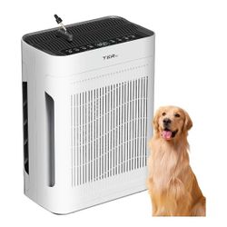 Air Purifier for Home Large Room Bedroom Up to 3000 Sq Ft with Washable Filters, H13 Hepa Double-Sided Air Filter Purifier PM 2.5 Sensor, Air Cleaner 