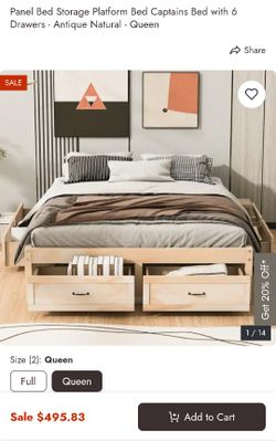 Queen Wooden Frame Bed