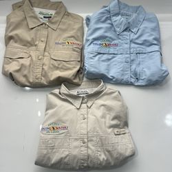 Lot 3 Columbia Insect Shield Womens Long Sleeve Fishing Shirts UPF Protection L