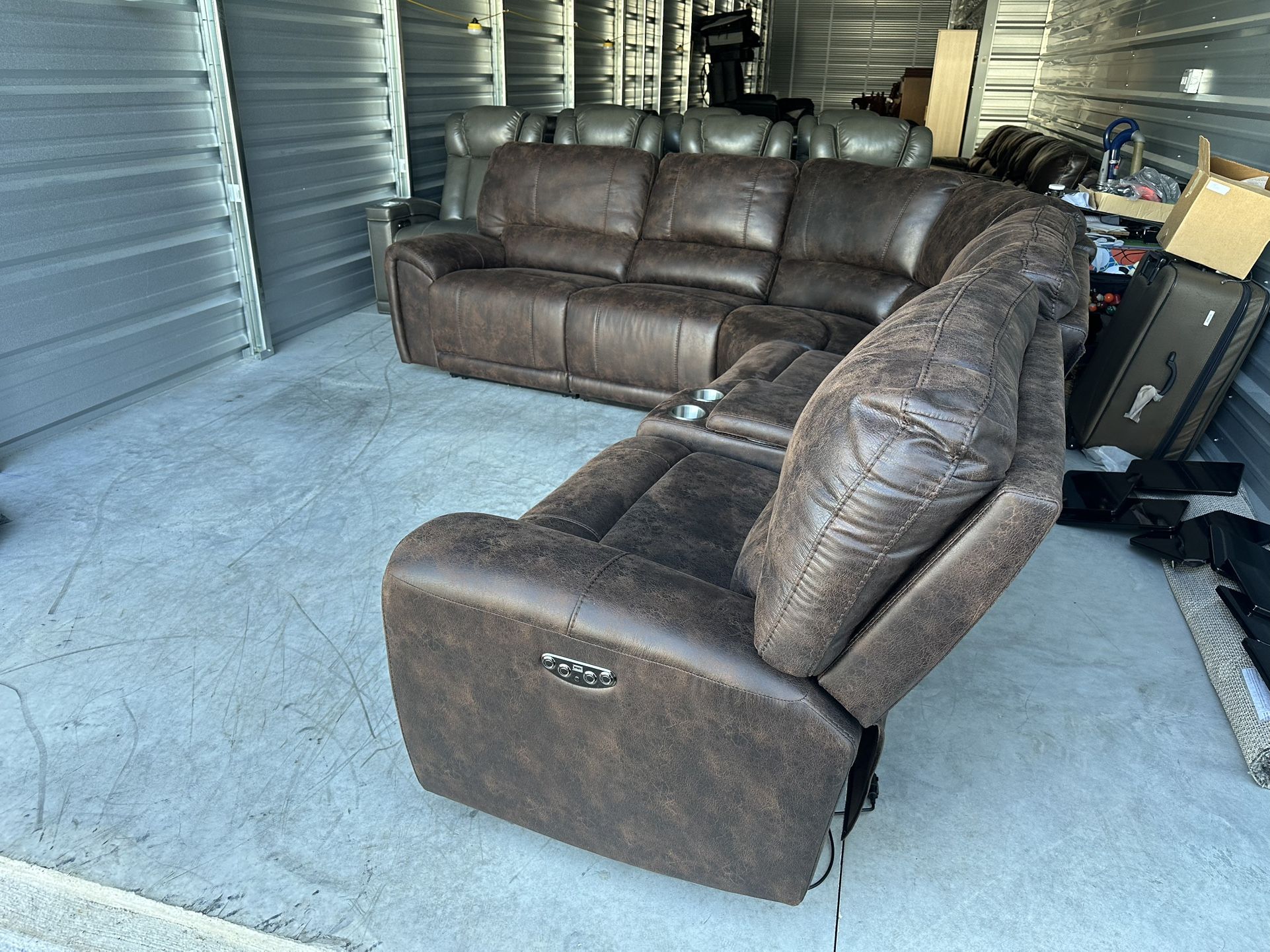 Power Reclining Sectional Couch