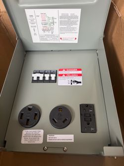 RV Temporary Power Outlet Panel, 20 30 50 Amp RV Receptacle RV Electrical Outlet Panel with Breaker for RV, Camper, Travel Trailer, ETL Listed It bran