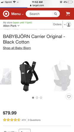 Baby Bjorn baby carrier excellent condition