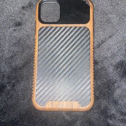 iPhone 11 Wood Case W/ Carbon Fiber Texture 