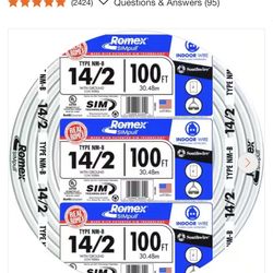 Electrical Wire  100 Feet ROMEX 14/2 Solid ROMEX Simpull NEW