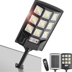 1500W Solar Lights Outdoor - 6500K Solar Street Lights Outdoor Waterproof, 240°Wide Angle Solar Parking Lot Lights Dusk to Dawn,Solar Flood Light Outd
