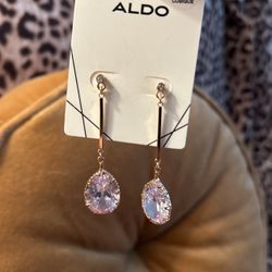 BRAND NEW ALDO Gold & Clear Cubic Zirconia Drop Earrings
