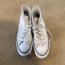 Converse High Top Platform White Shoes