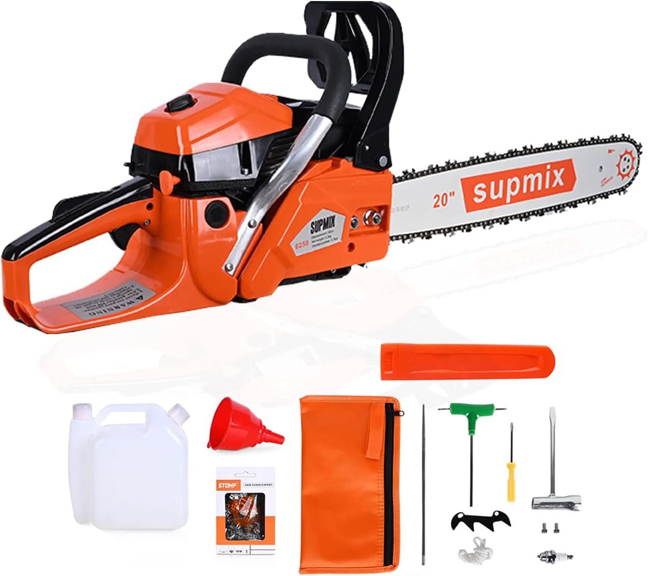 Gas Chainsaw 62CC Power Chain Saw 20 Inch Guide Board Chain saws 2-Cycle Gasoline Handheld Cordless Petrol Chain Saws for Trees Gas Powered Farm, Ranc