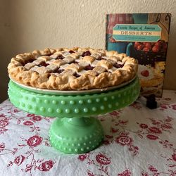 VTG- L.E. Smith Jadite Hobnail Cake Stand