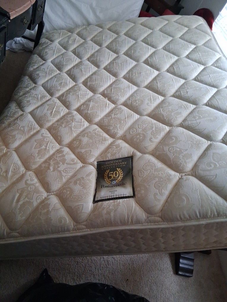 Queen Size Bed Mattress, Box Spring And Frame