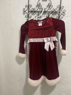 Red and white Christmas dress size 6 kids