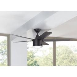 Home Decorators Collection Merwry 52 in. Integrated LED Indoor Matte Black Ceiling Fan with Remote