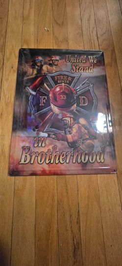 Fire & Rescue Brotherhood Decorative Metal Sign