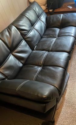 Black Leather Futon Couch