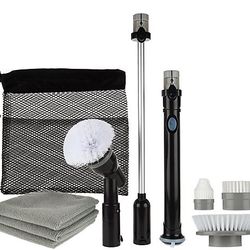 8 Pc Cordless Indoor/Outdoor Power Scrubber, Extension Tool & Accessories