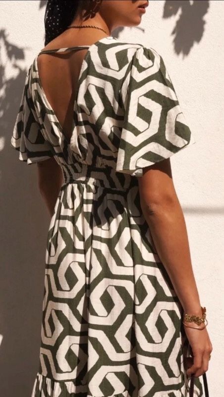 Dress with geometric patterns, evening gown!