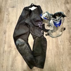 Youth Pure Adventure Motorsport Riding Pants (26 Waist) & Youth Fox Chest Protector