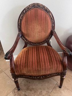 Pair of Louis XVI Style Oval Back Armchair