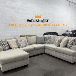 Free Delivery* Like New Beige Sectional Sofa! 
