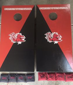 Gamecocks corn hole set/ with bags