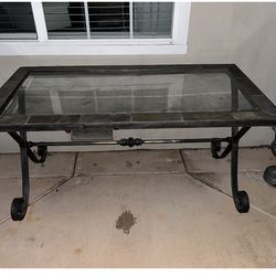 Iron Glass top Desk/Table