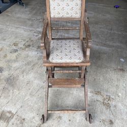 Antique Victorian High Chair Stroller 