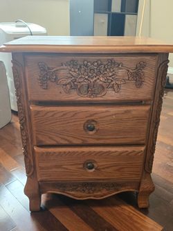 Solid Wood A-America / Summit Carved Nightstand – Cedar Lined  Top Drawer