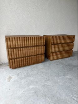 Honey Walnut Nightstands — Fluted Bedside Tables — Authentic Solid Wood! 🤎