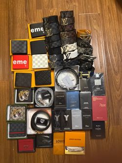 Designer wallets, colognes, belts, and card holders for sale