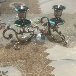 Vintage Candle Holders Very Heavy 