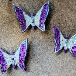 Wall Art (3 Purple Butterflies 🦋)