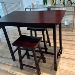Counter High Table And 2 Stools For Kitchen 