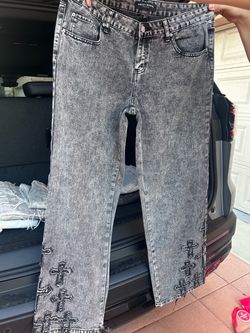 Baggy jeans with cross designed
