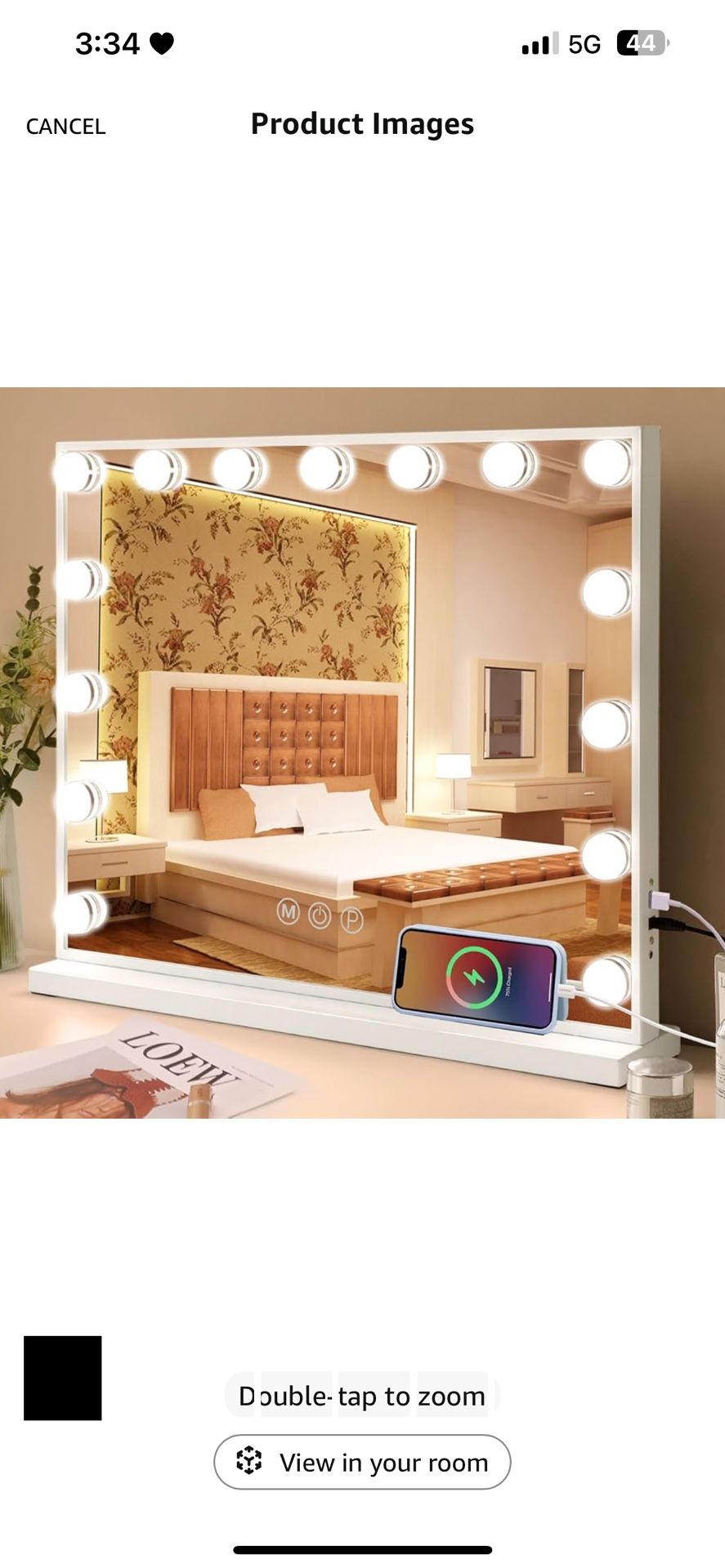 Fenair Vanity Mirror with Lights 22.8"x 18.1" Makeup Mirror with Lights and 15 Dimmable Bulbs