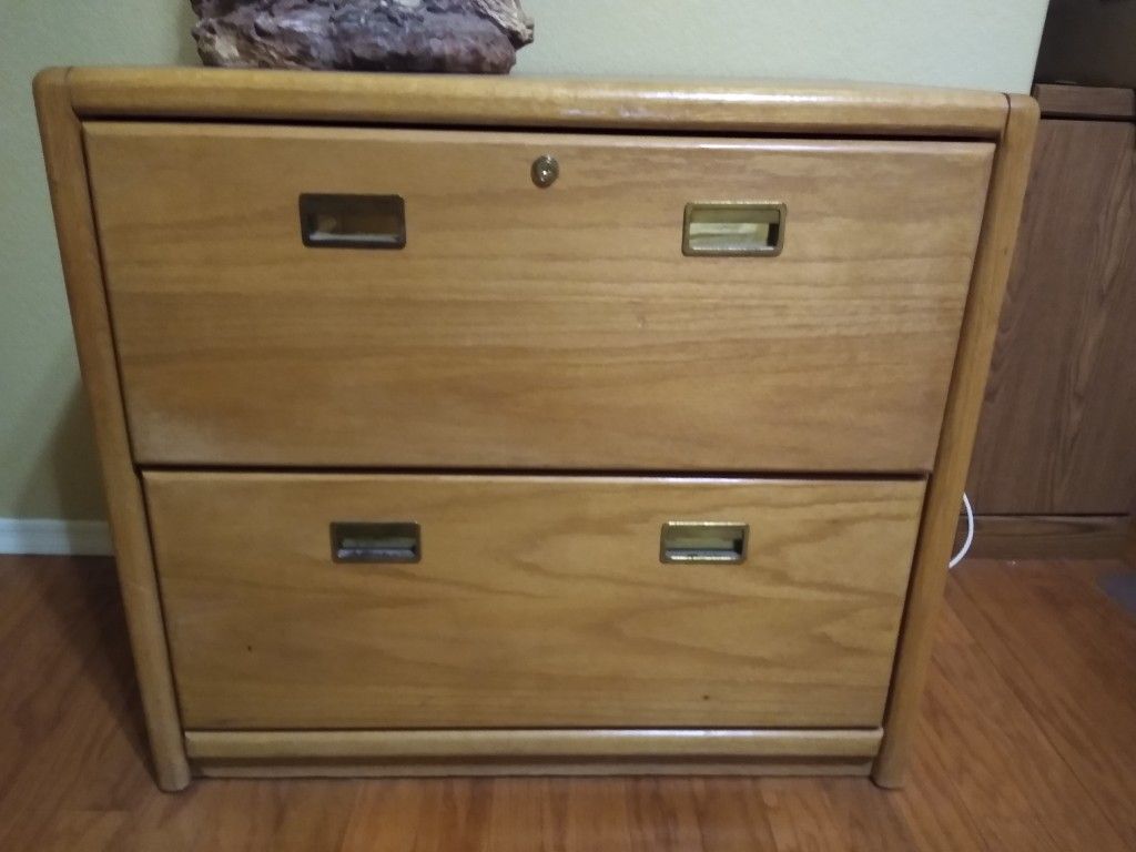Oak Lateral File Cabinet 