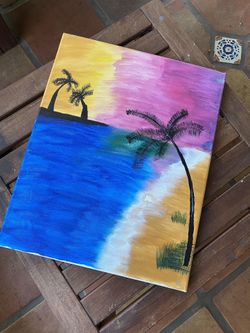 Sunset by the beach Painting