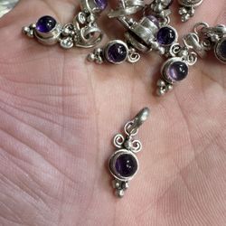 One 925 sterling silver Amethyst pendant 