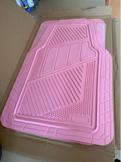 Vibrant pink rubber universal car floor mats