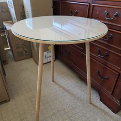 Round Side Table With Glass