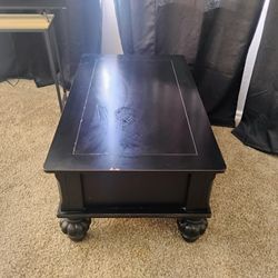 Black Table With 2 Drawers
