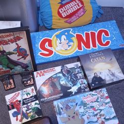 Collectibles Lot From Sonic Canvas To Game Of Thrones And MTG Games Both New. Zelda Switch Case And More