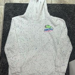 Gecko Hawaii Vintage Large Ink Splatter Pullover Hoodie