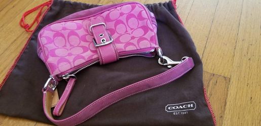 Coach Small Hot Pink Fuchsia Handbag purse with dust bag for Sale