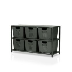 Metal Storage Shelf With 6 Bins