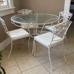 1950’s o w lee normandy rose Round Patio 5p Set 