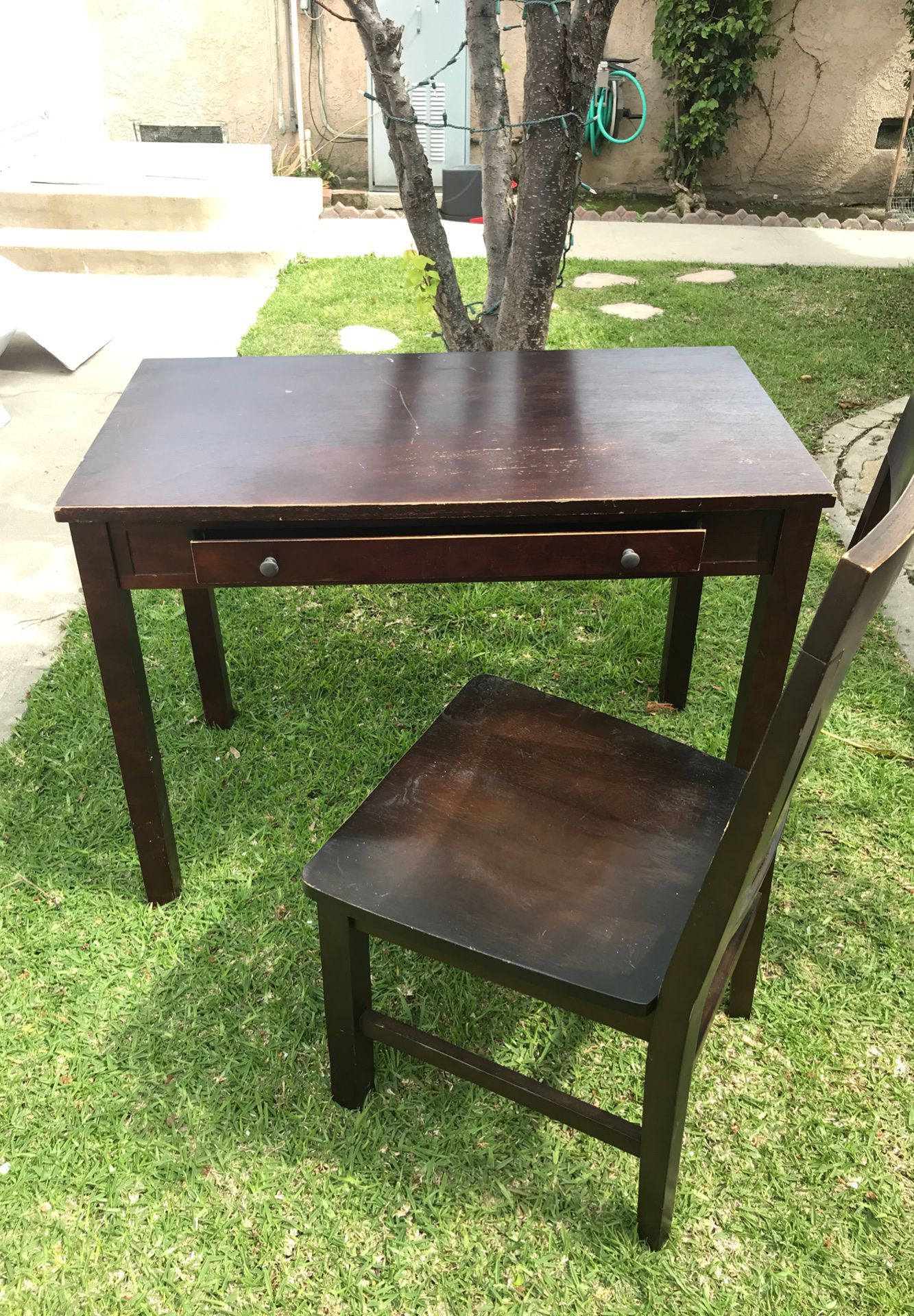 Cherry wood desk and chair Free