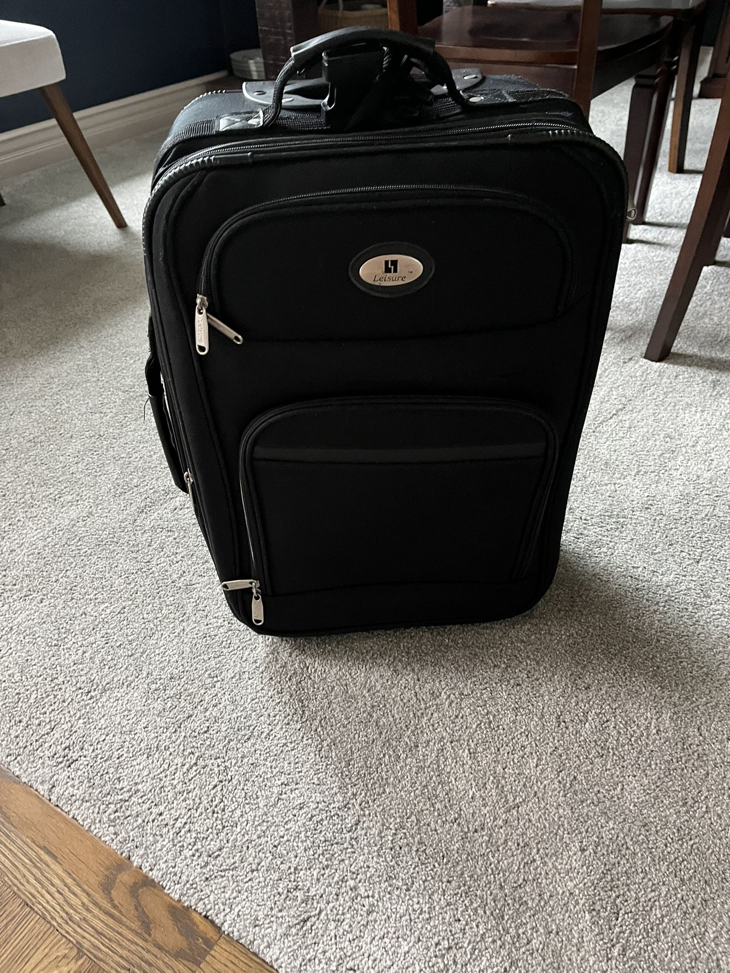 Black Carry On Size Roller Bag / Suitcase - Very Clean!