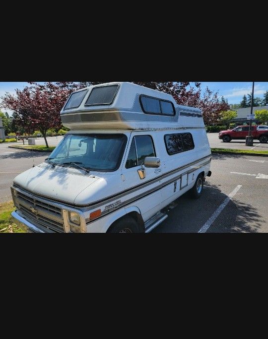 Showing Today!1987 Chevy Sportsman Van Camper.