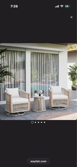 2 - Person Outdoor Swivel Rocking Seating Set With Cushions