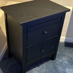 Black Wood Nightstand
